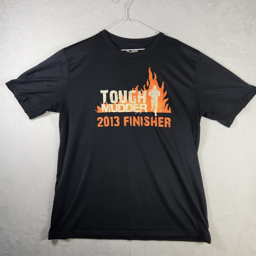 Under Armour Tough Mudder 2013 Finisher Black‎ Athletic T-Shirt Mens 2XL